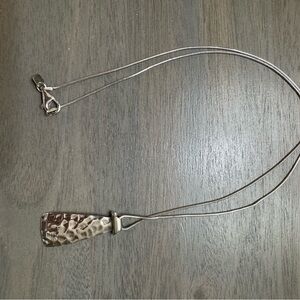 Silpada Silver Textured Pendant Necklace